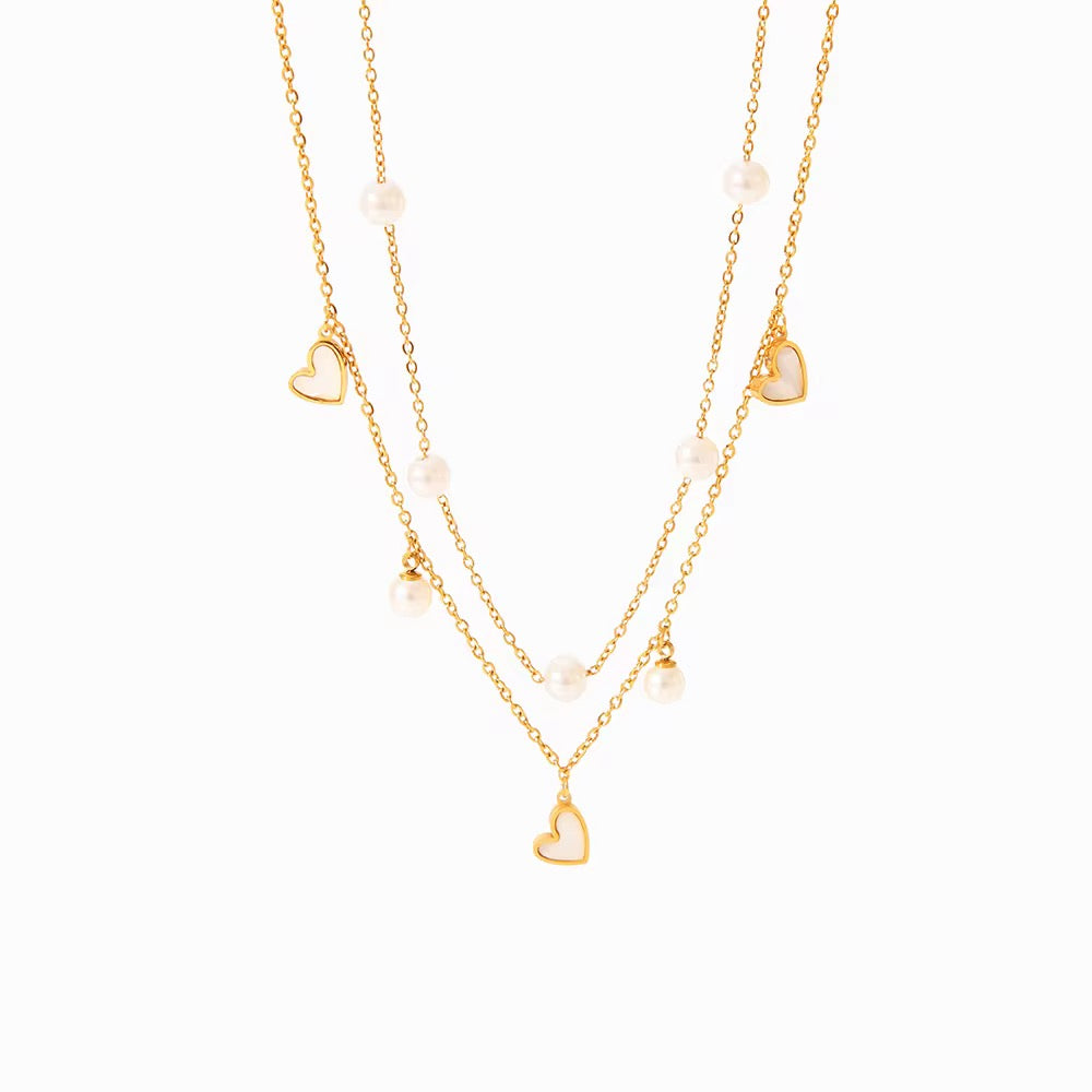 Amour Pearl Layered Necklace