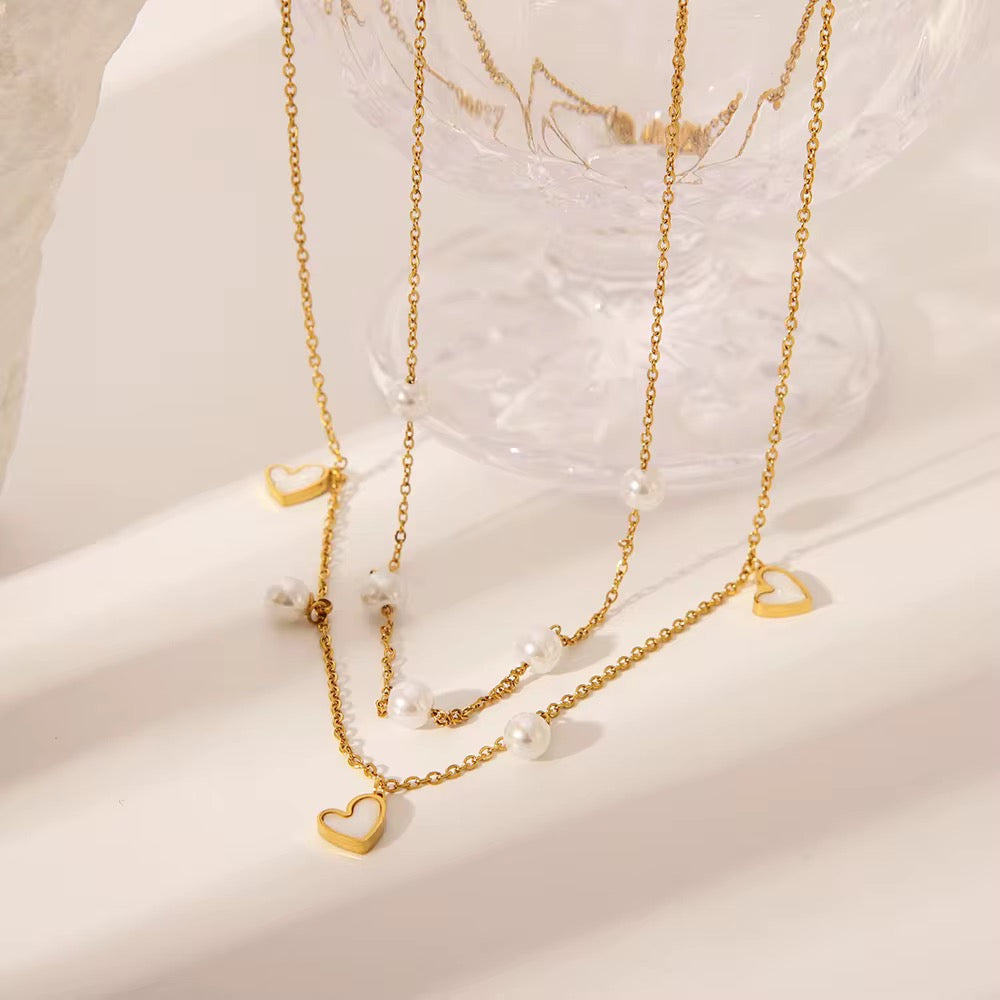 Amour Pearl Layered Necklace