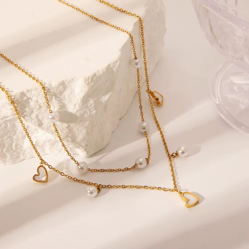 Amour Pearl Layered Necklace