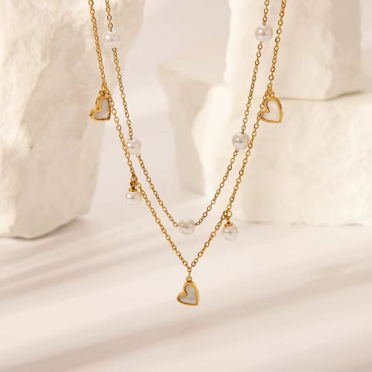 Amour Pearl Layered Necklace